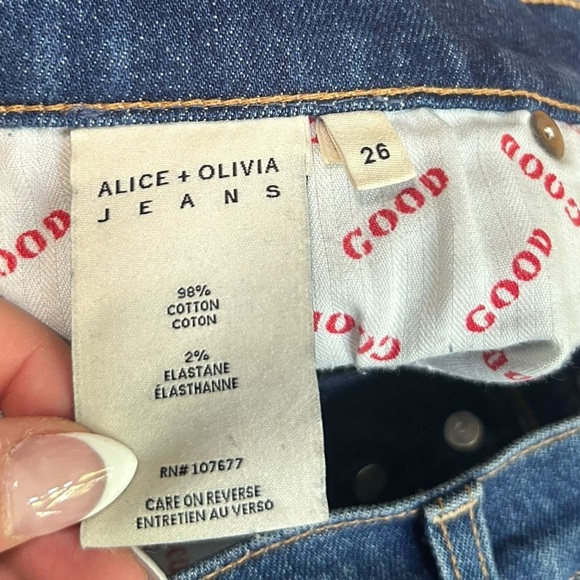 Alice + Olivia Good High-rise Exposed-button fly Skinny Jeans In Glow Up Sz 26 - Picture 10 of 12